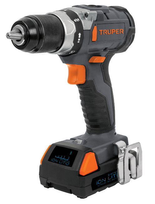 Truper Taladro Batería TALI-20N, Inalámbrico, 1/2", 60W, Negro/Naranja