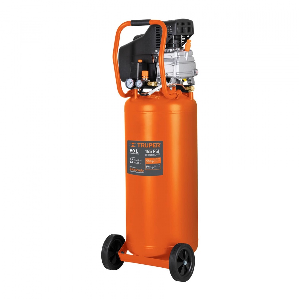 Truper Compresor de Aire Vertical COMP-80LV, 80 Litros, 3.5HP, 127V