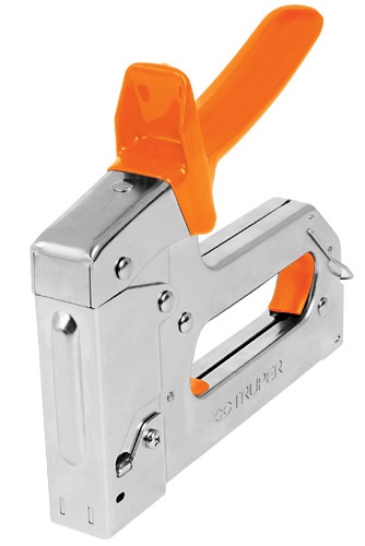 Engrapadora Truper Tipo Pistola ET-50, 6.3mm - 14.2mm, 1000 Grapas, Plata/Naranja, para Madera/Aglomerados/Plásticos