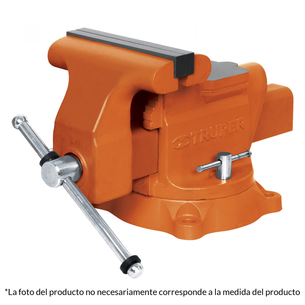 Truper Tornillo de Banco TA-5, 5", hasta 14cm, Naranja