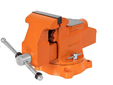 Truper Tornillo de Banco TA-6, 6", hasta 17cm, Naranja