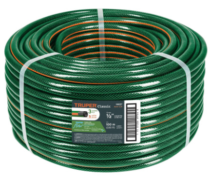 Manguera para Jardín Truper MAN-1R, 50 Metros, 3 Capas, Verde