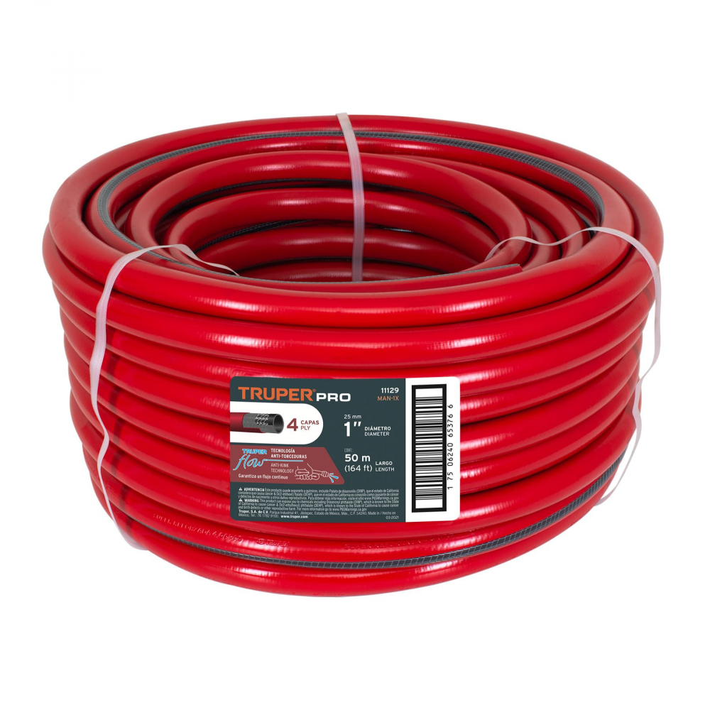 Manguera para Jardín Truper MAN-1X, 50 Metros, 4 Capas