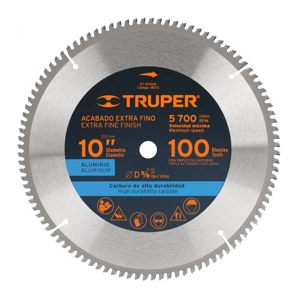 Truper Disco para Sierra ST-10100A, 10", 100 Dientes, para Aluminio