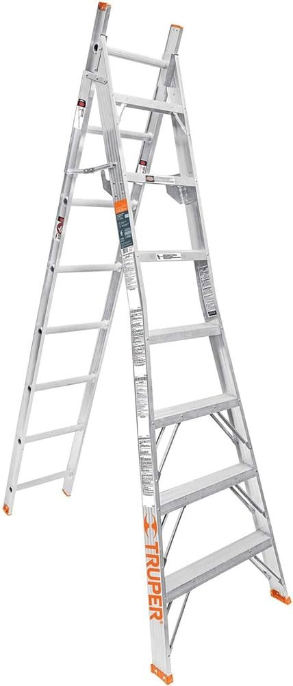 Escalera de Combinación Tipo II Truper ESC-213, Aluminio, 1.2 Metros, 13 Peldaños, hasta 102Kg