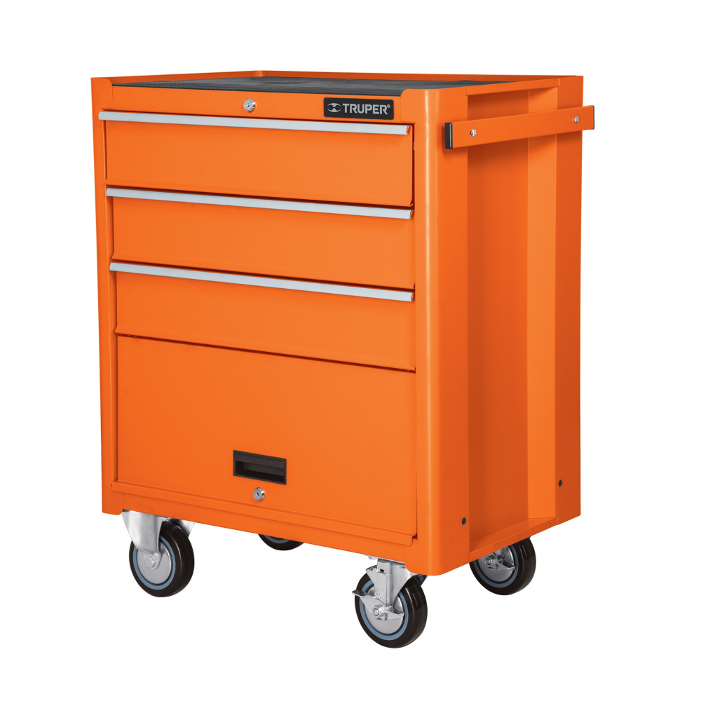 Truper Gabinete Móvil para Herramientas 12066, 4 Gavetas, Naranja