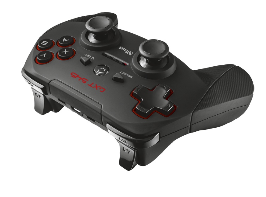 Trust Gamepad GXT 545, Inalámbrico, USB, Negro