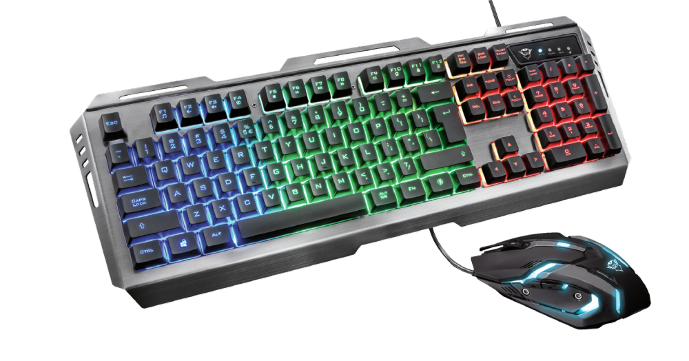 Kit Gamer de Teclado y Mouse Trust GXT 845 Tural, Alámbrico, USB, Negro (Español)