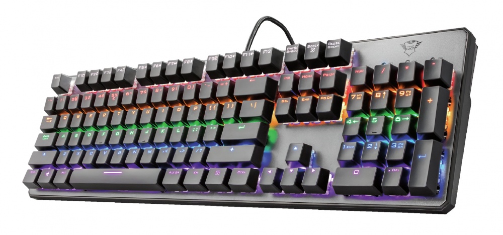 Teclado Gamer Trust GXT 865 Asta RGB, Teclado Mecánico, Switch Lineal, USB, Negro (Español)