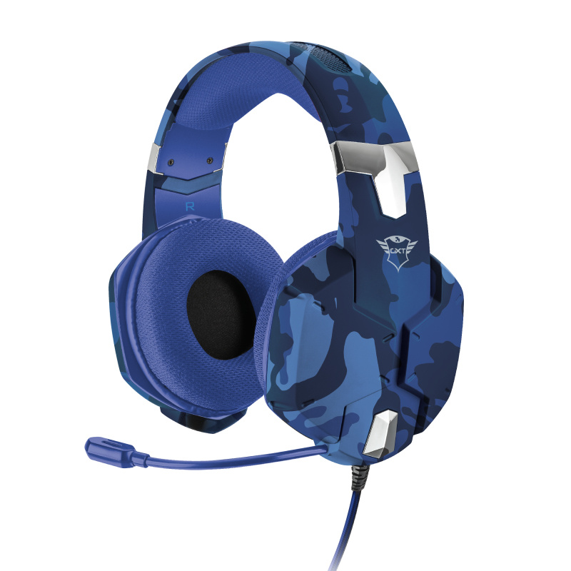 Trust Audífonos Gamer GXT 322B Carus para PS4/PS5/Xbox, Alámbrico, 1 Metro, 3.5mm, Negro/Azul