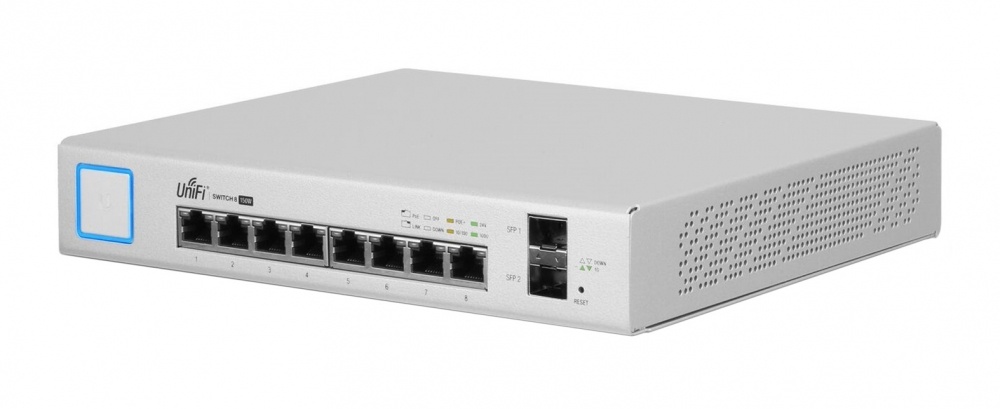 Switch Ubiquiti Networks Gigabit Ethernet US-8-150W, 8 Puertos 10/100/1000Mbps + 2 Puertos SFP, 20 Gbit/s - Administrable