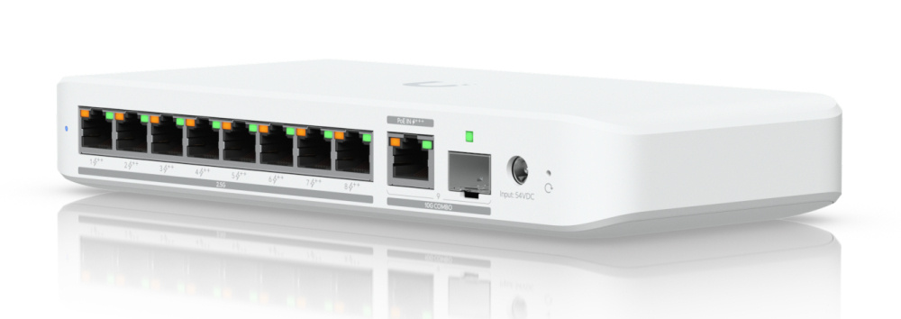 Switch Ubiquiti Networks USW-FLEX-2.5G-8-POE, 8 Puertos 2.5G Ethernet 100/1000/2500 8 x PoE+ 75W, 8 Puertos SFP+, 60 Gbit/s, 4000 Entradas, Administrado