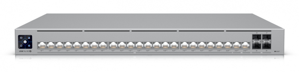 Switch Ubiquiti Networks UniFi Switch Pro HD, 24 Puertos 2.5G Ethernet 100/1000/2500 24 x PoE+ 600W, 240 Gbit/s, 32000 Entradas, Administrado