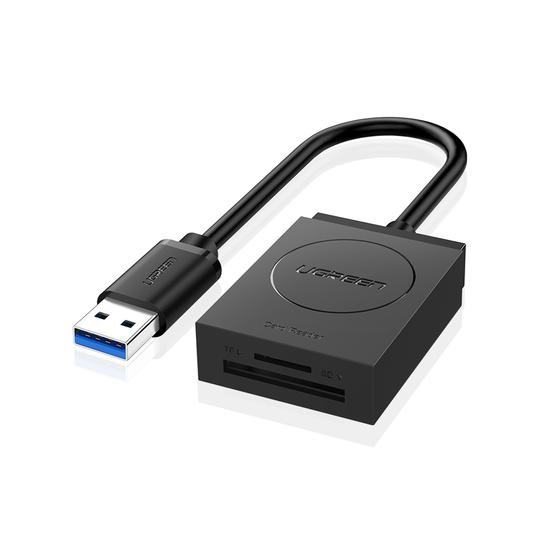 Ugreen Lector de Memoria 20250, SD/TF, USB A 3.0, Negro/Gris