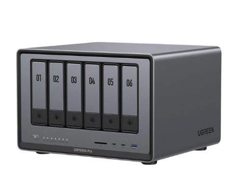 Ugreen DXP6800 Pro NAS, 6 Bahías Intel Core i5-1235U, 8GB RAM, SATA, máx 144TB ― No Incluye Disco