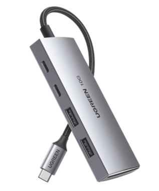 Ugreen Hub USB-C 3.2 - 2x USB 3.2, 2x USB-C 3.2, 10 Gbit/s, Gris