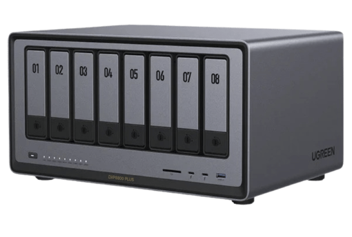 Ugreen DXP8800 Plus NAS, 8 Bahías, 128GB, Intel Core i5-1235U, 8GB RAM, SATA, máx 184TB ― No Incluye Disco