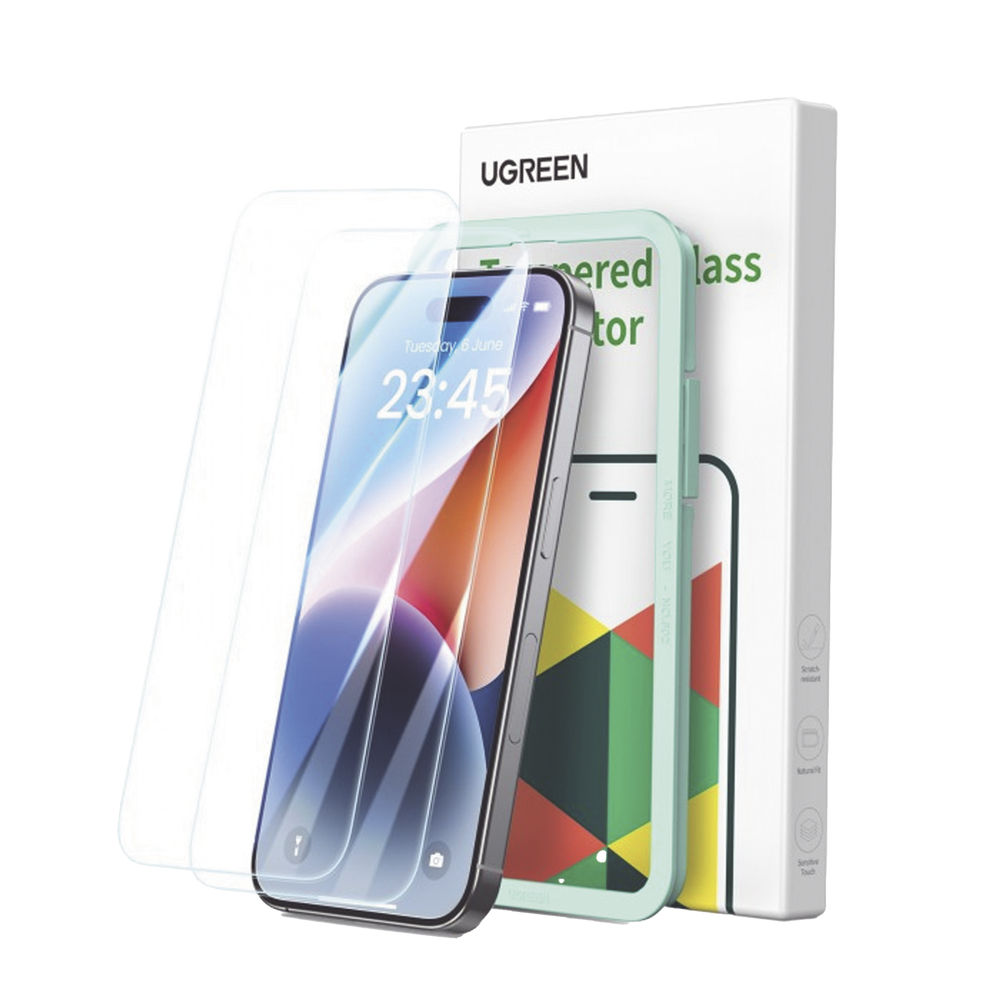 Ugreen Protector de Pantalla para iPhone 16 Pro, Vidrio Templado, Transparente