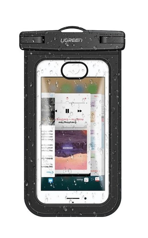Ugreen Funda Impermeable para Smartphone, Negro/Transparente