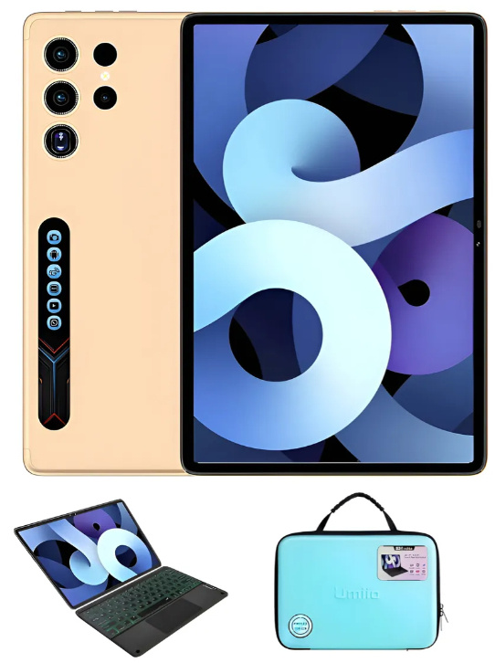 Tablet UMIIO S25 Ultra 5G 10.1" 1280x800, 128GB, 12GB RAM, Android 12, Dorado