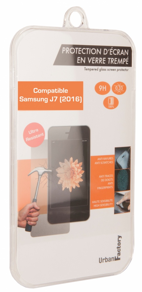 Urban Factory Protector de Pantalla TGP36UF para Samsung J7 (2016), Transparente