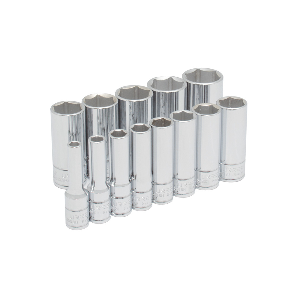 Urrea Juego de Dados Largos 52114, 3/8", 13 Piezas, Plata