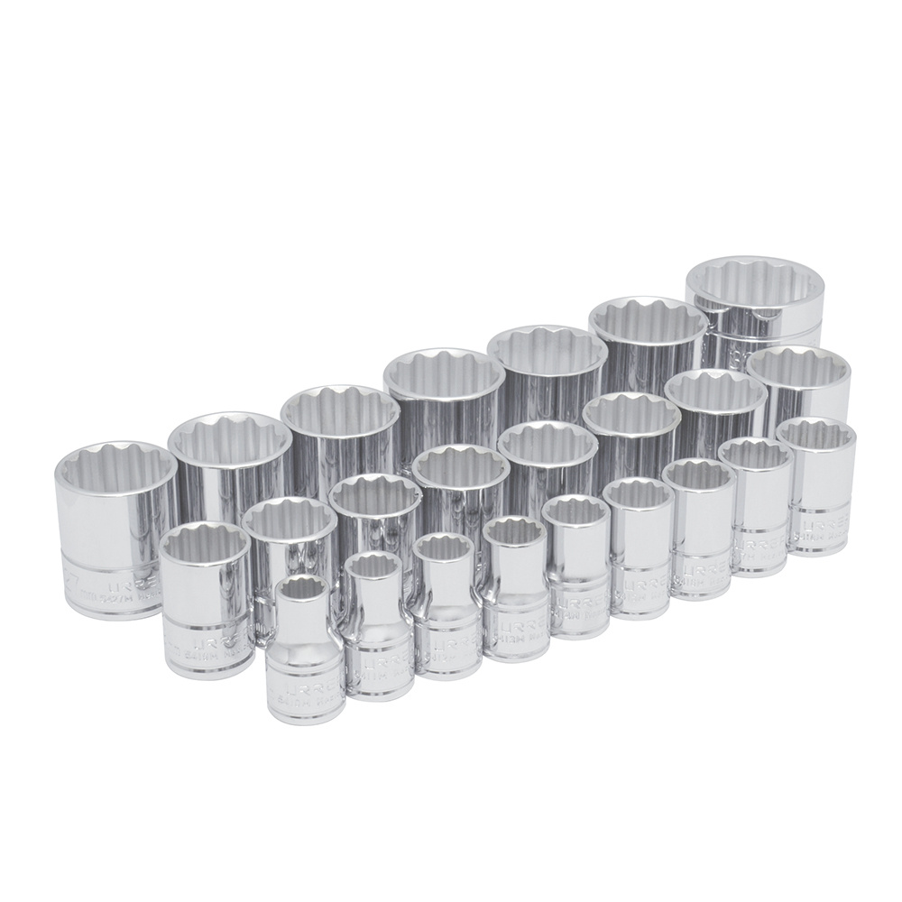 Urrea Juego de Dados 54211, 1/2", 24 Piezas, Plata