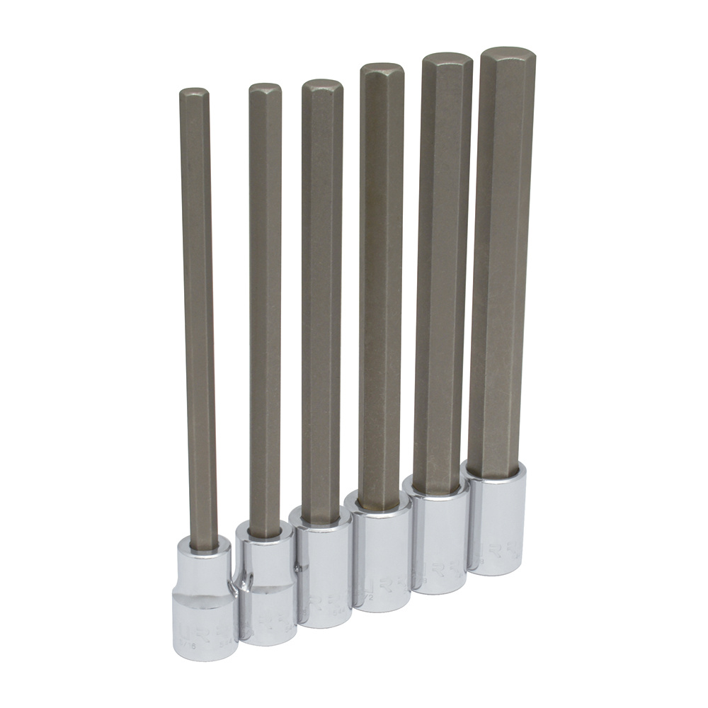 Urrea Juego de Dados Hexagonales 54416L, 1/2", 6 Piezas, Plata