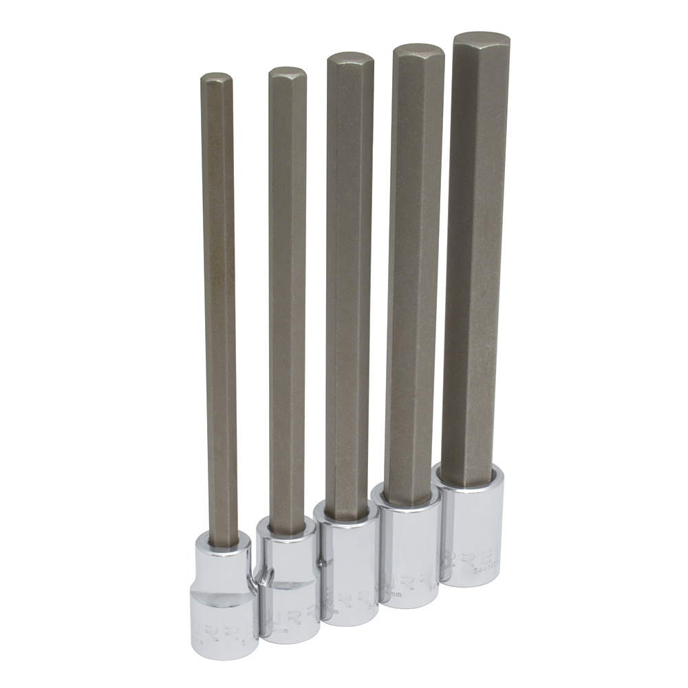 Urrea Juego de Dados Hexagonal 5441M5L, 1/2", 5 Piezas, Plata