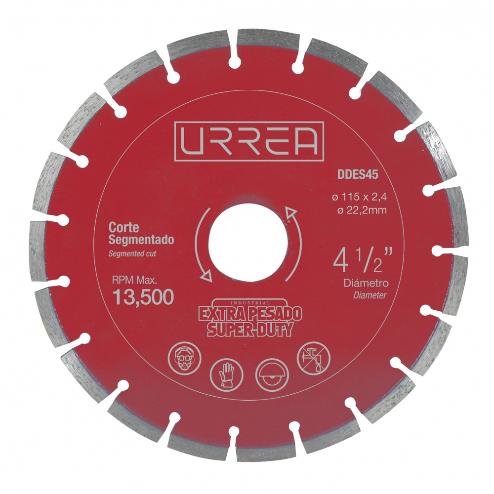 Urrea Disco para Sierra DDES45, 4-1/2", para Concreto/Block/Ladrillo Piedra