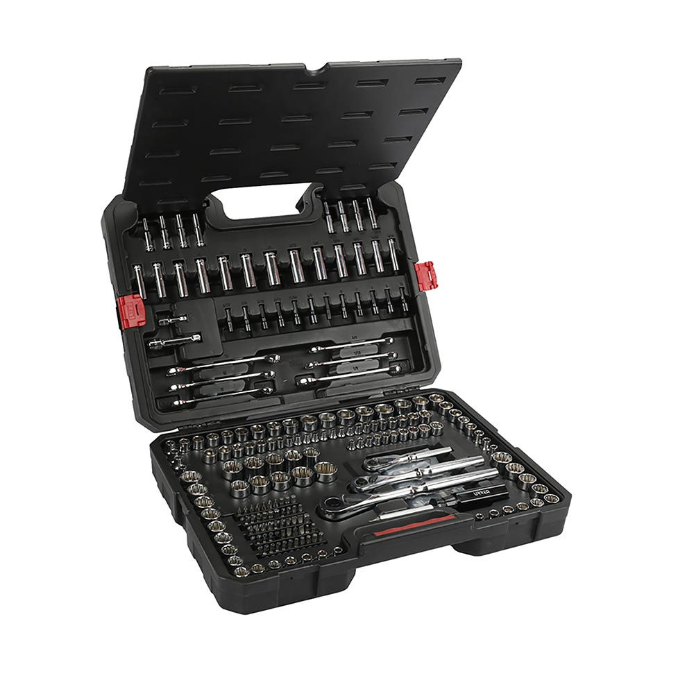 Urrea Juego de Dados con Matraca JCB02, 230 Piezas, Negro