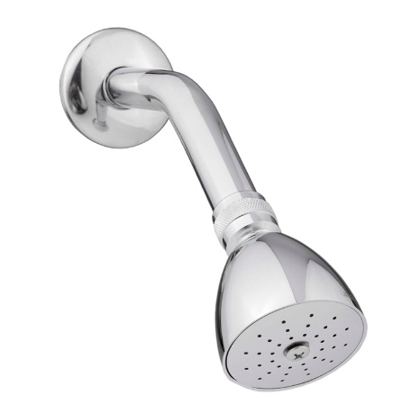 Urrea Cabezal de Regadera 2.9" Redonda de Latón 295B, Cromado ― Brazo y Chapetón