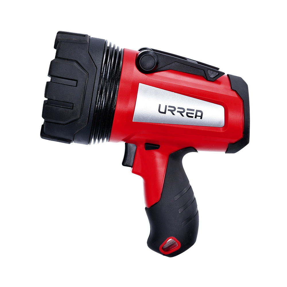 Urrea Linterna Reflectora LED Recargable 8LR, 1000 Lúmenes, Negro/Rojo