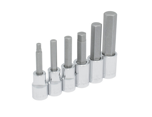 Urrea Juego de Dados Hexagonal Métricos 5441M6, 1/2", 6 Piezas, Plata