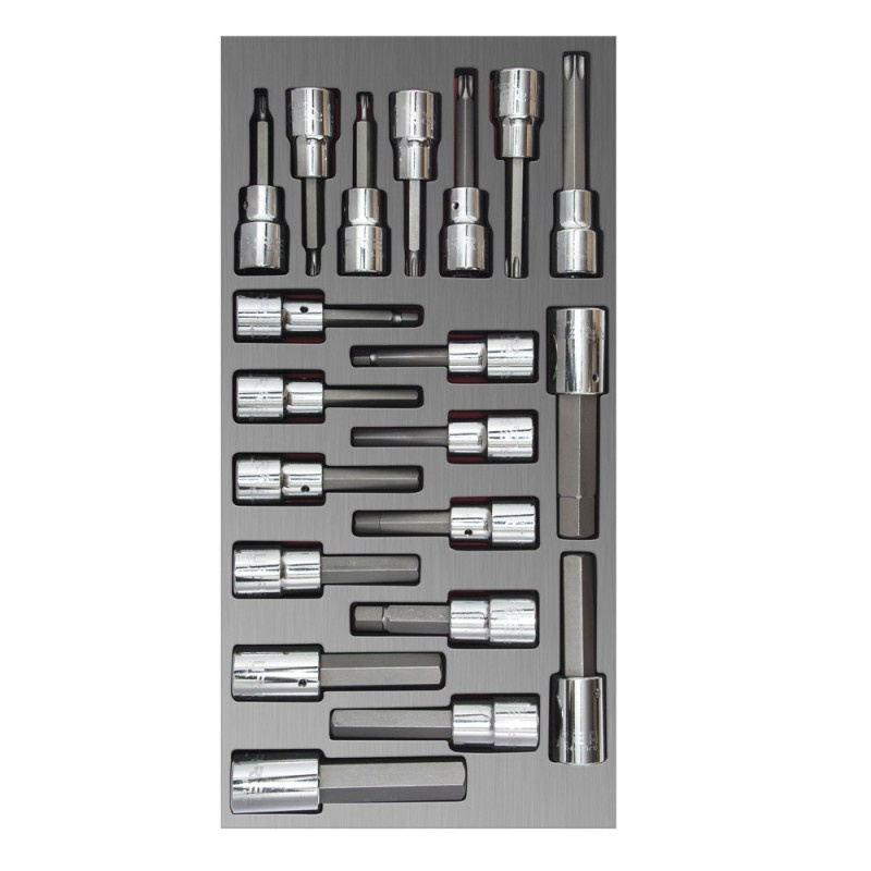 Urrea Juego de Dados CH110L, 1/2", Acero, 20 Piezas