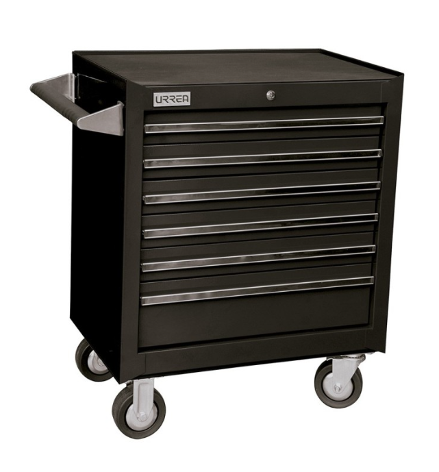 Urrea Gabinete Móvil X27M6N, 27", 6 Gavetas, Negro