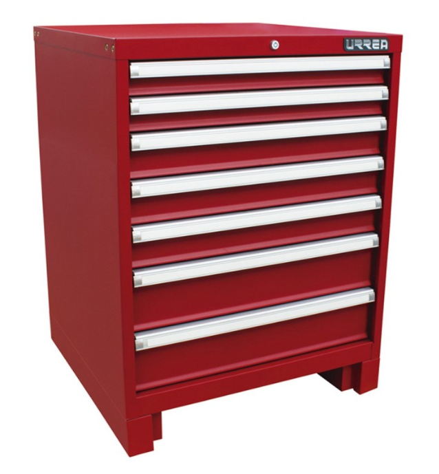 Urrea Gabinete Móvil X28F7, 7 Compartimentos, Rojo