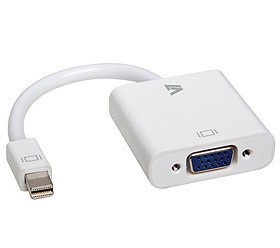V7 Adaptador Mini DisplayPort Macho - DB-15 Hembra, 17cm, Blanco, para MacBook