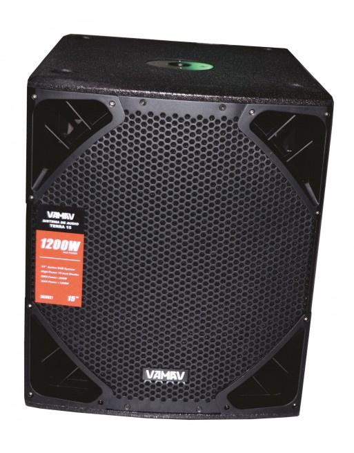 Vamav Subwoofer TERRA 15, Alámbrico, 600W, 50 - 60Hz, 15”, Negro