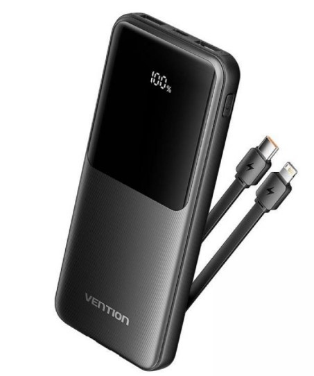 Cargador Portátil Vention Power Bank VT-FHOB0, 10.000mAh, Negro 