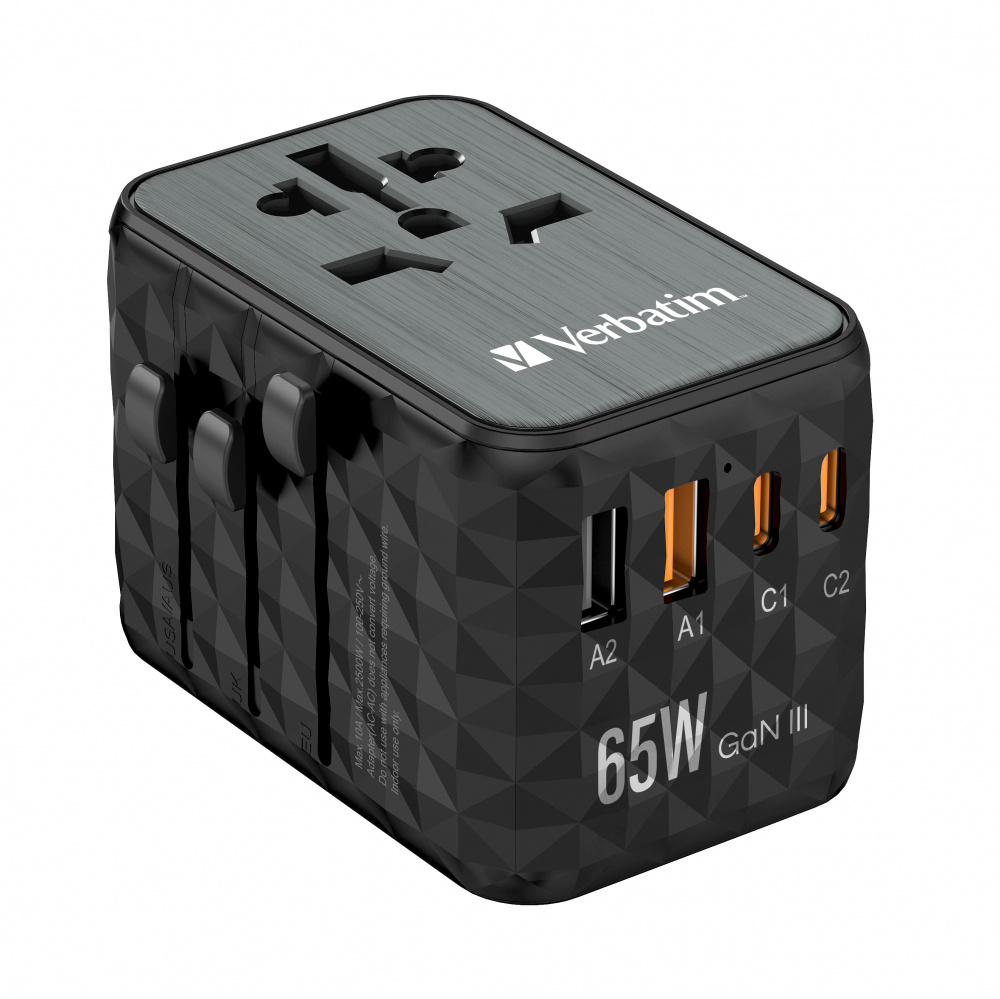 Verbatim Cargador Inalámbrico 32120, 65W, 2 x USB-A 2 x USB-C
