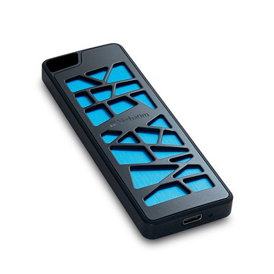 SSD Externo Verbatim VGX1000, 512GB, USB-C, Negro/Azul