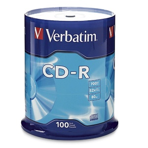 Verbatim Disco Virgen para CD, CD-R, 52x, 700MB, 100 Piezas