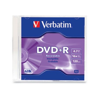 Verbatim Disco Vírgen para DVD, DVD+R, 4.7GB, 16x, 1 Pieza