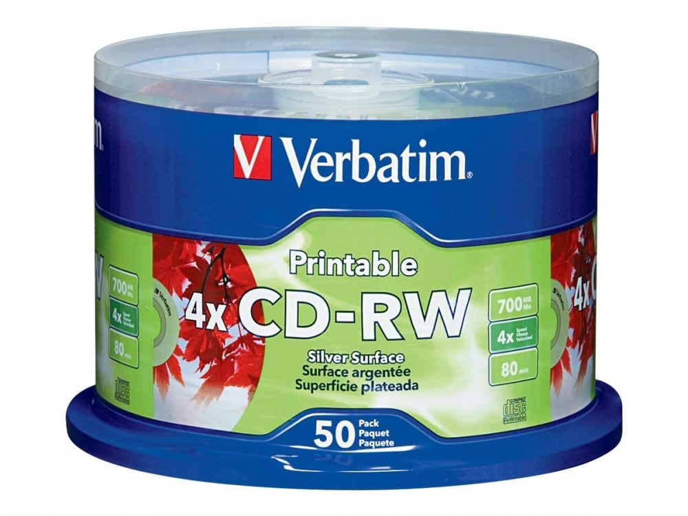 Verbatim Discos Virgenes para CD, CD-RW, 4x, 50 Discos (95159)
