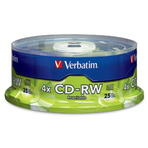 Verbatim Disco Virgen para CD, CD-RW, 4x, 700MB, 25 Piezas