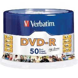 Verbatim Torre de Discos Virgenes para DVD, DVD-R, 16x, 50 Discos