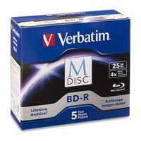 Verbatim Discos Virgenes para Blu-Ray, BD-R, 4x, 25GB, 5 Piezas