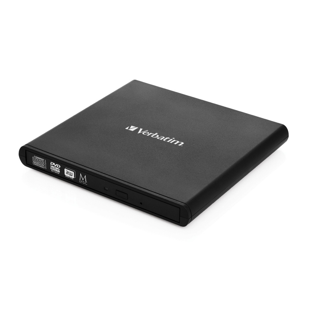 Verbatim Slimline Quemador de DVD, DVD+RW 8x / CD-RW 24x, USB 2.0, Externo, Negro