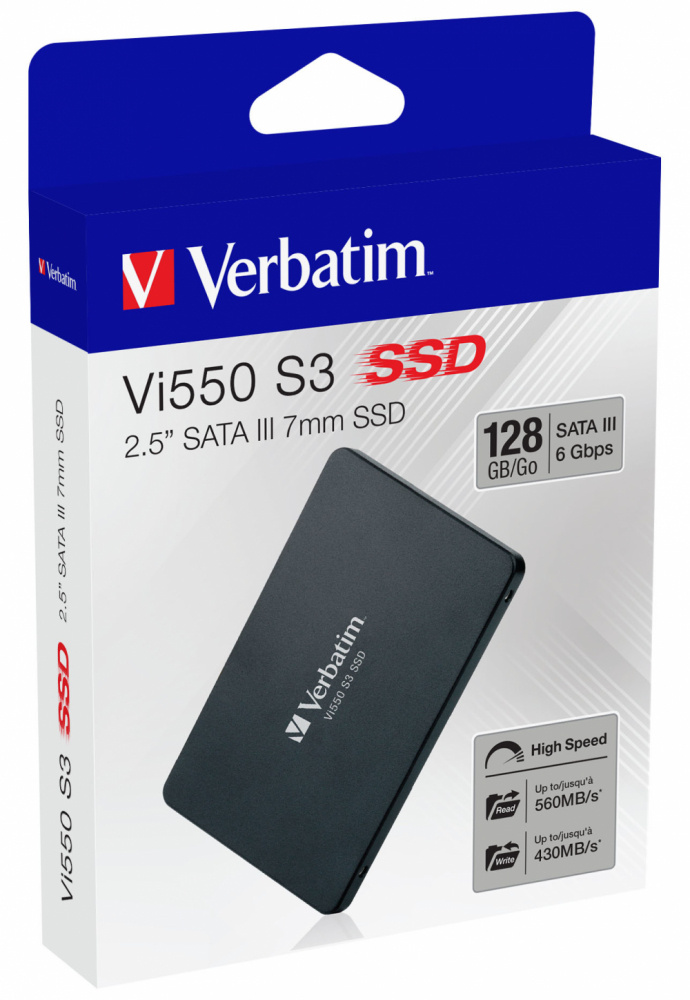 SSD Verbatim Vi550 S3, 128GB, 2.5", 430 MB/s Escritura, 560 MB/s Lectura, SATA III